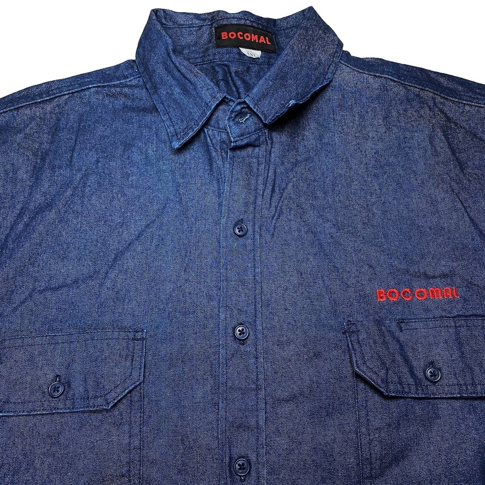 Bocomal Denim Work Shirt 3XL L/S Button Up Denim Blue FR CAT 2 Workwear Utility